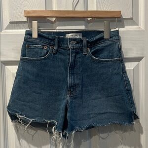 Abercrombie and Fitch Blue Denim Distressed Cutoff Shorts